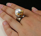 Кольцо из серебра 925 пробы с жемчужиной барокко Серебро 925
