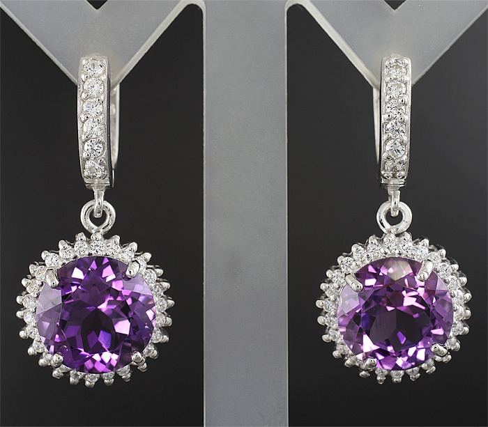 Серьги с уругвайскими аметистами