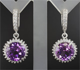 Серьги с уругвайскими аметистами Серебро 925