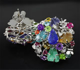 Потрясающие КРУПНЫЕ серьги с самоцветами! Ручная работа Серебро 925