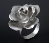 Скульптурное кольцо-цветок Серебро 925