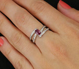Изящное кольцо с рубином Серебро 925
