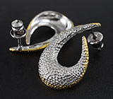 Серьги из текстурного серебра Серебро 925