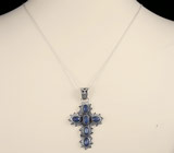 Кулон-крест с кианитами Серебро 925