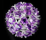 Изумительное кольцо с аметистами Серебро 925