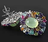 Потрясающие КРУПНЫЕ серьги с самоцветами! Ручная работа Серебро 925