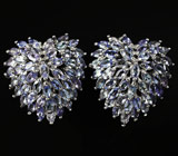 Роскошные серьги с танзанитами Серебро 925