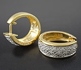 Серьги с 24 бриллиантами Серебро 925