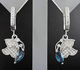 Прелестные серьги с топазами Серебро 925