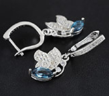 Прелестные серьги с топазами Серебро 925