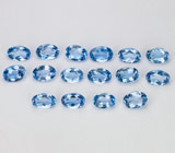 Набор из 16 аквамаринов 7 карат 