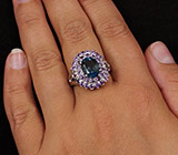 Кольцо с топазом, аметистами и пурпурными сапфирами Серебро 925