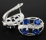 Серьги с насыщенно-синими сапфирами Серебро 925