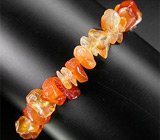 Изящный браслет с оранжевыми агатами Серебро 925