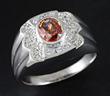 Кольцо с золотисто-оранжевым цирконом 0,78 карат Серебро 925