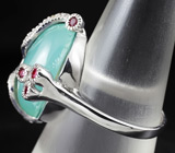 Кольцо c халцедоном, пурпурными сапфирами и бесцветными топазами Серебро 925