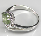 Элегантное кольцо с зеленым сапфиром Серебро 925