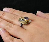 Оригинальное кольцо с аметистом!	 Серебро 925