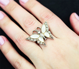 Кольцо «Бабочка» с перламутром