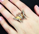 Кольцо «Бабочка» с «леопардовым» перламутром