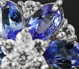 Эффектные серьги с танзанитами Серебро 925