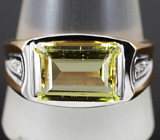Кольцо с гелиодором и 6 бриллиантами Золото