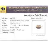 Гранат с эффектом смены цвета 2,32 карат 
