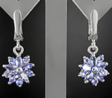 Замечательные серьги с танзанитами Серебро 925