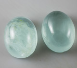 Пара пастельных аквамаринов 16,88 карат 