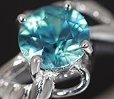 Кольцо из коллекции "Lady Dilly" c голубым цирконом Серебро 925