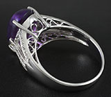 Кольцо с кабошоном сливового аметиста 7,09 карат Серебро 925