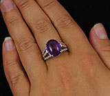 Кольцо с кабошоном сливового аметиста 7,09 карат Серебро 925