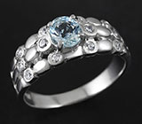 Стильное кольцо с аквамарином 0,24 карат Серебро 925