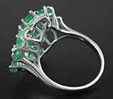 Замечательное кольцо с изумрудами Серебро 925