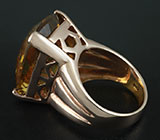 Высокое кольцо с крупным цитрином Серебро 925