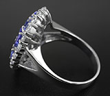 Роскошное кольцо с танзанитами Серебро 925