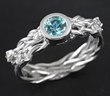 Кольцо с голубым цирконом 0,52 карат Серебро 925