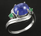 Кольцо с кабошоном танзанита 3,26 карат Серебро 925