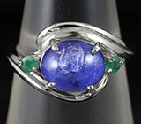 Кольцо с кабошоном танзанита 3,26 карат Серебро 925