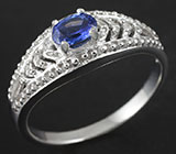 Кольцо с превосходным синим сапфиром 0,26 карат Серебро 925