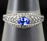 Кольцо с превосходным синим сапфиром 0,26 карат Серебро 925