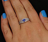 Кольцо с превосходным синим сапфиром 0,26 карат Серебро 925