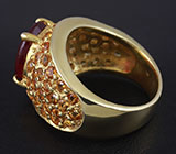 Кольцо с рубином и цитринами Серебро 925