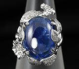 Кольцо c крупным кабошоном кианита Серебро 925