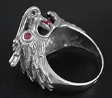 Кольцо "Дракон" со звездчатым и пурпурными сапфирами Серебро 925