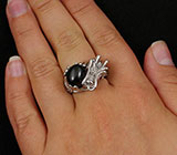 Кольцо "Дракон" со звездчатым и пурпурными сапфирами Серебро 925