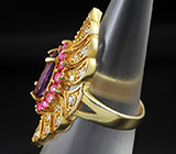 Кольцо с аметистом и пурпурными сапфирами Серебро 925