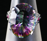 Кольцо с мистическим кварцем и пурпурными сапфирами Серебро 925