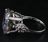 Кольцо с мистическим кварцем и пурпурными сапфирами Серебро 925