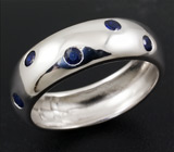 Стильное кольцо c синими сапфирами 0,35 карат Серебро 925